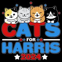Cats For Harris Vote Kamala Harris 2024 Election 16 in Basic Backpack