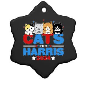 Cats For Harris Vote Kamala Harris 2024 Election Ceramic Star Ornament