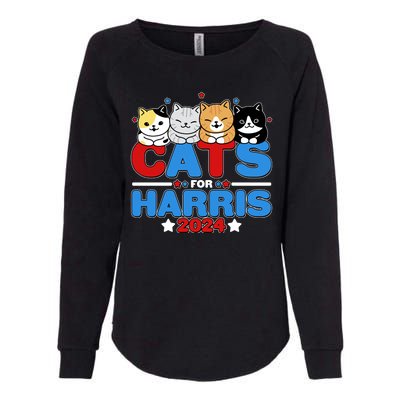 Cats For Harris Vote Kamala Harris 2024 Election Womens California Wash Sweatshirt