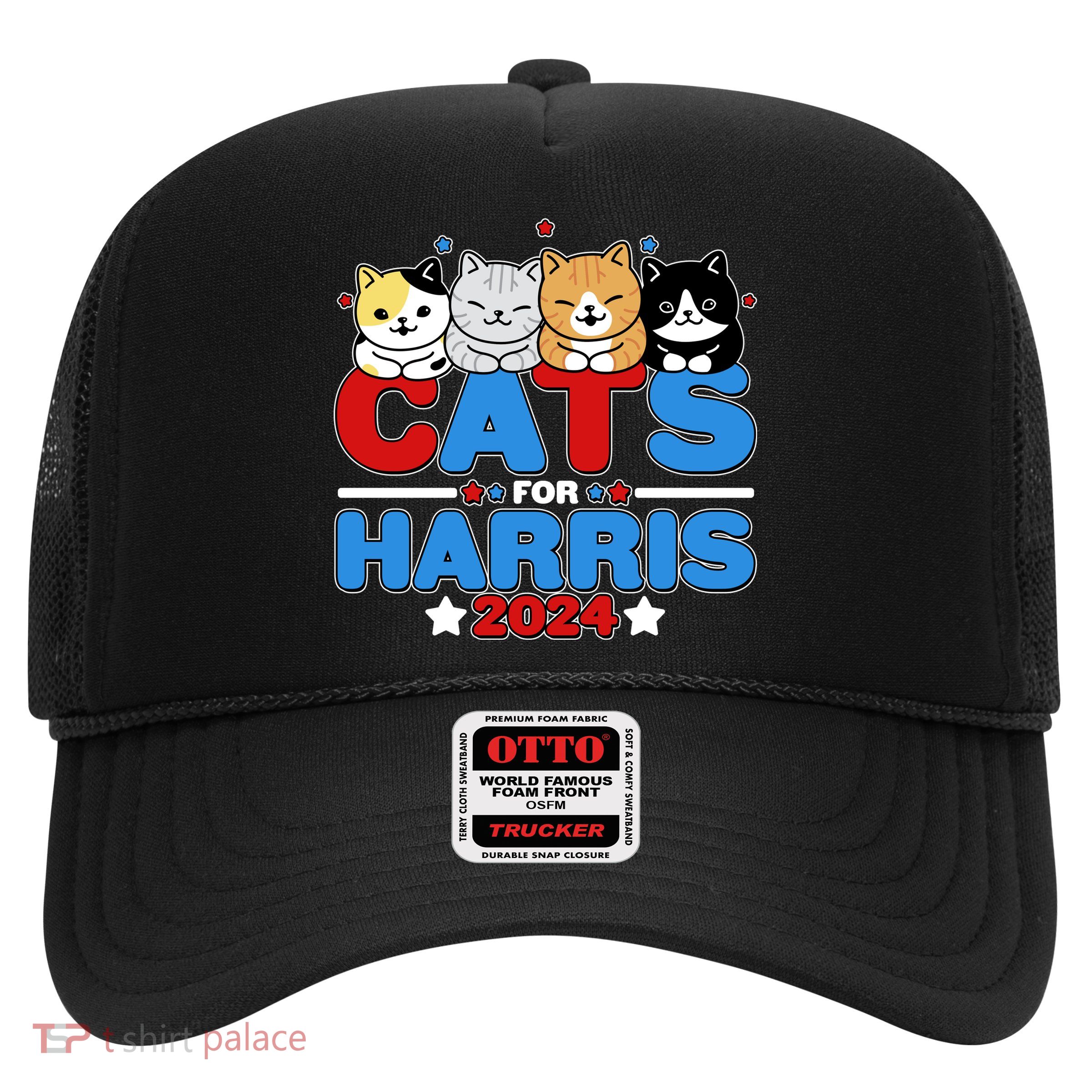 Cats For Harris Vote Kamala Harris 2024 Election Trucker Hat