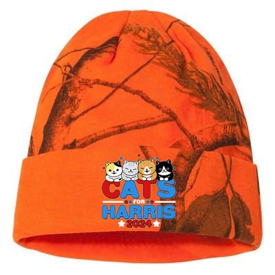 Cats For Harris Vote Kamala Harris 2024 Election Kati Licensed 12" Camo Beanie