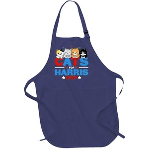 Cats For Harris Vote Kamala Harris 2024 Election Full-Length Apron With Pockets