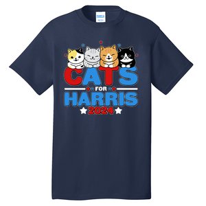 Cats For Harris Vote Kamala Harris 2024 Election Tall T-Shirt