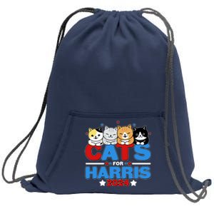 Cats For Harris Vote Kamala Harris 2024 Election Sweatshirt Cinch Pack Bag