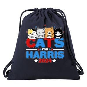 Cats For Harris Vote Kamala Harris 2024 Election Drawstring Bag