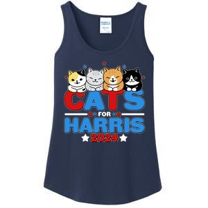 Cats For Harris Vote Kamala Harris 2024 Election Ladies Essential Tank