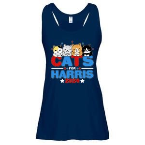 Cats For Harris Vote Kamala Harris 2024 Election Ladies Essential Flowy Tank