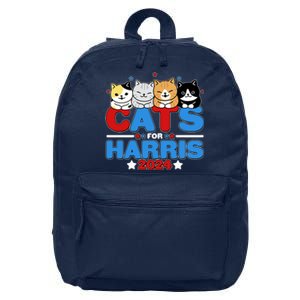 Cats For Harris Vote Kamala Harris 2024 Election 16 in Basic Backpack