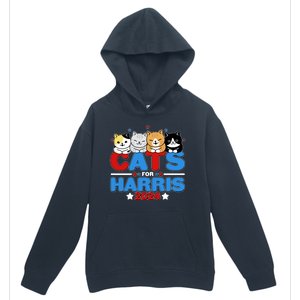 Cats For Harris Vote Kamala Harris 2024 Election Urban Pullover Hoodie