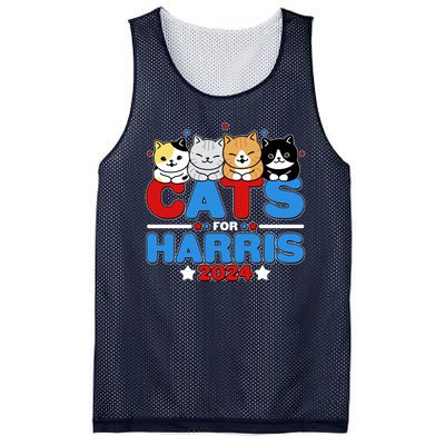 Cats For Harris Vote Kamala Harris 2024 Election Mesh Reversible Basketball Jersey Tank