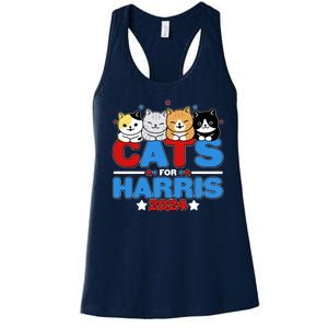 Cats For Harris Vote Kamala Harris 2024 Election Women's Racerback Tank