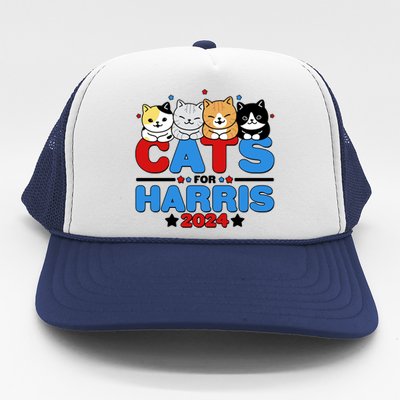 Cats For Harris Vote Kamala Harris 2024 Election Trucker Hat