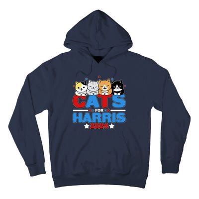 Cats For Harris Vote Kamala Harris 2024 Election Tall Hoodie