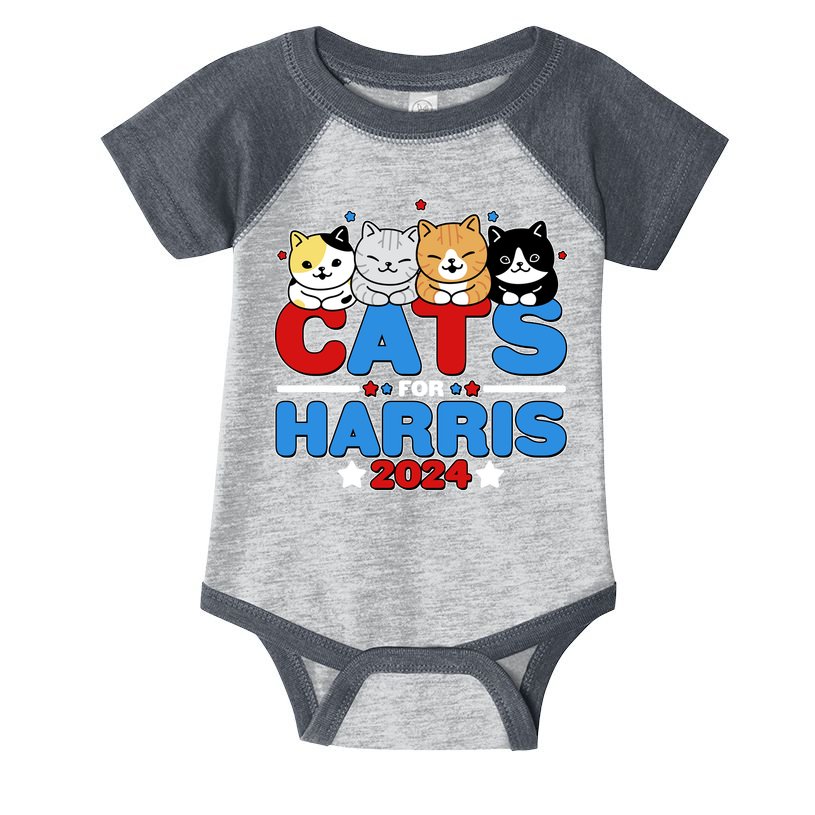 Cats For Harris Vote Kamala Harris 2024 Election Infant Baby Jersey Bodysuit