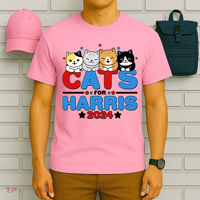 Cats For Harris Vote Kamala Harris 2024 Election T-Shirt