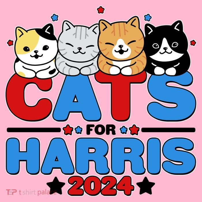 Cats For Harris Vote Kamala Harris 2024 Election T-Shirt