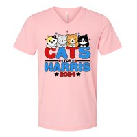 Cats For Harris Vote Kamala Harris 2024 Election V-Neck T-Shirt