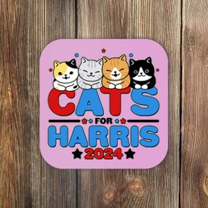 Cats For Harris Vote Kamala Harris 2024 Election Coaster