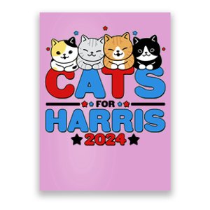 Cats For Harris Vote Kamala Harris 2024 Election Poster