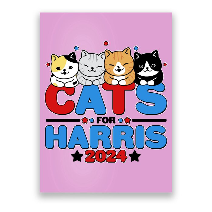 Cats For Harris Vote Kamala Harris 2024 Election Poster