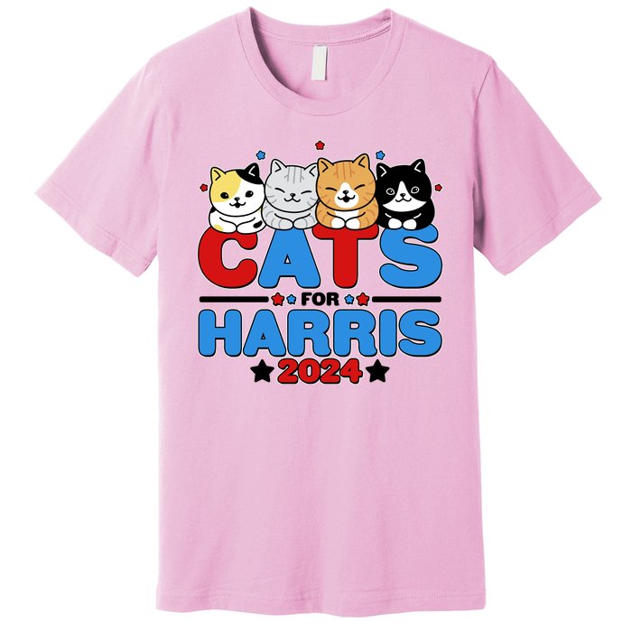 Cats For Harris Vote Kamala Harris 2024 Election Premium T-Shirt