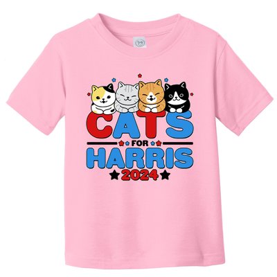 Cats For Harris Vote Kamala Harris 2024 Election Toddler T-Shirt
