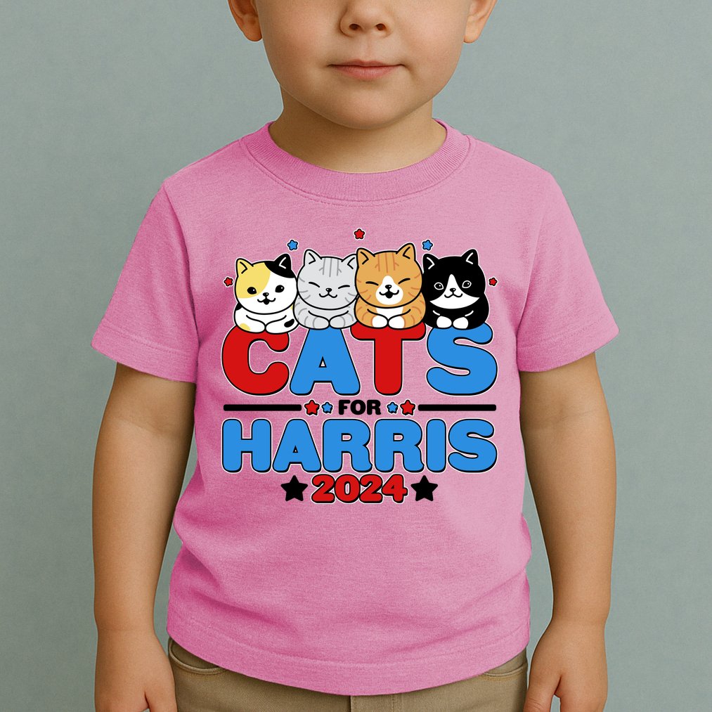 Cats For Harris Vote Kamala Harris 2024 Election Toddler T-Shirt