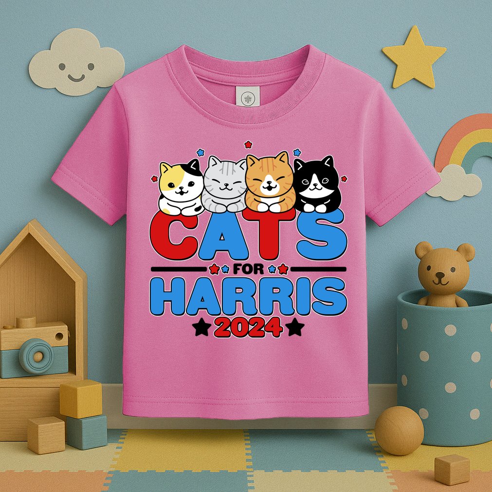 Cats For Harris Vote Kamala Harris 2024 Election Toddler T-Shirt
