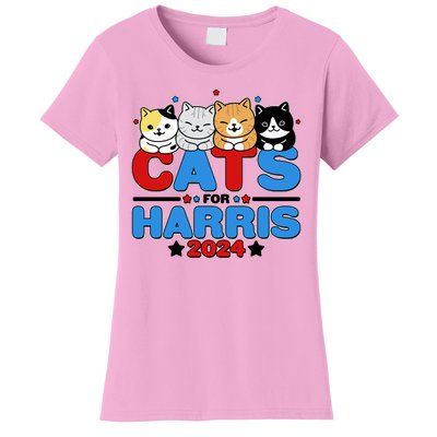 Cats For Harris Vote Kamala Harris 2024 Election Women's T-Shirt