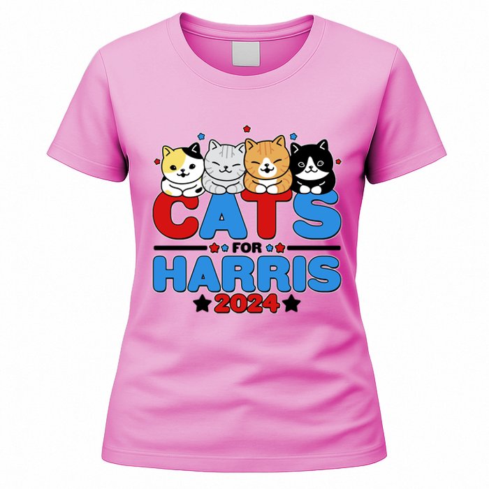 Cats For Harris Vote Kamala Harris 2024 Election Women's T-Shirt