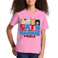 Cats For Harris Vote Kamala Harris 2024 Election Kids T-Shirt