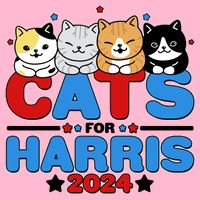 Cats For Harris Vote Kamala Harris 2024 Election Kids T-Shirt