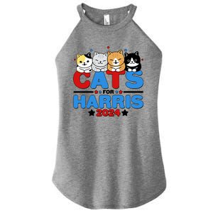 Cats For Harris Vote Kamala Harris 2024 Election Women's Perfect Tri Rocker Tank