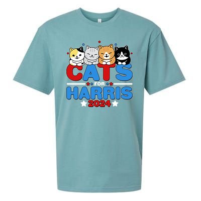 Cats For Harris Vote Kamala Harris 2024 Election Sueded Cloud Jersey T-Shirt