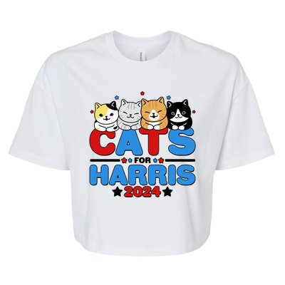 Cats For Harris Vote Kamala Harris 2024 Election Bella+Canvas Jersey Crop Tee