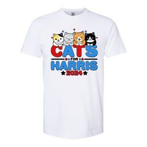 Cats For Harris Vote Kamala Harris 2024 Election Softstyle CVC T-Shirt