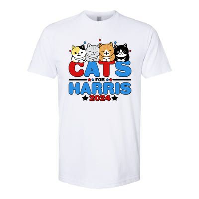 Cats For Harris Vote Kamala Harris 2024 Election Softstyle® CVC T-Shirt