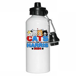 Cats For Harris Vote Kamala Harris 2024 Election Aluminum Water Bottle