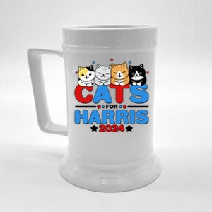 Cats For Harris Vote Kamala Harris 2024 Election Beer Stein