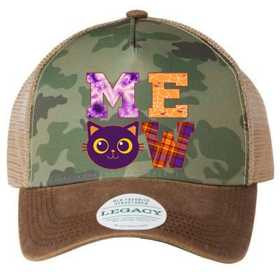 Cute Fall Halloween Cat MEOW Legacy Tie Dye Trucker Hat
