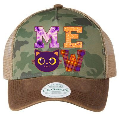 Cute Fall Halloween Cat MEOW Legacy Tie Dye Trucker Hat