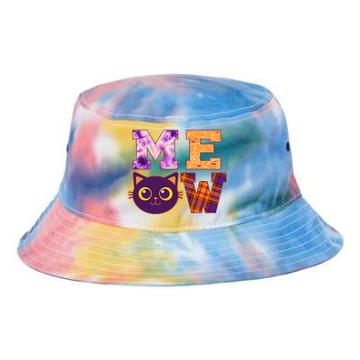 Cute Fall Halloween Cat MEOW Tie Dye Newport Bucket Hat