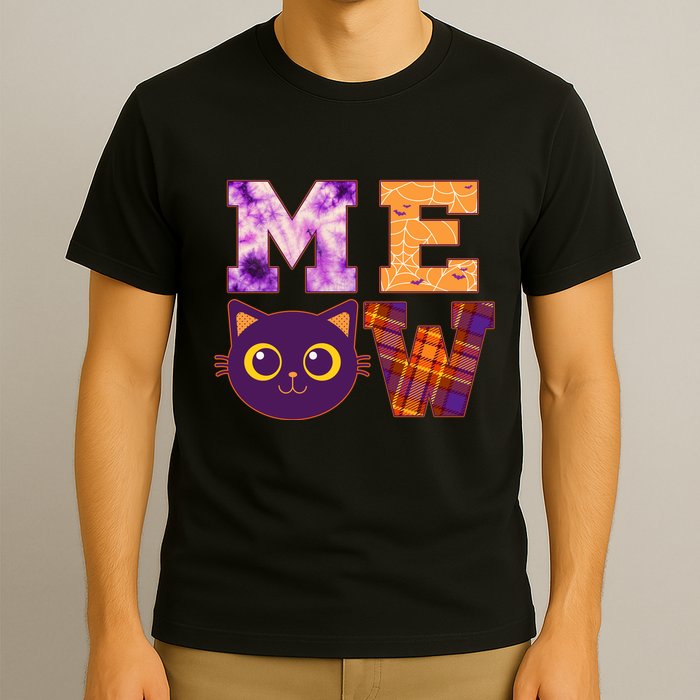 Cute Fall Halloween Cat MEOW T-Shirt