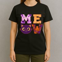 Cute Fall Halloween Cat MEOW T-Shirt