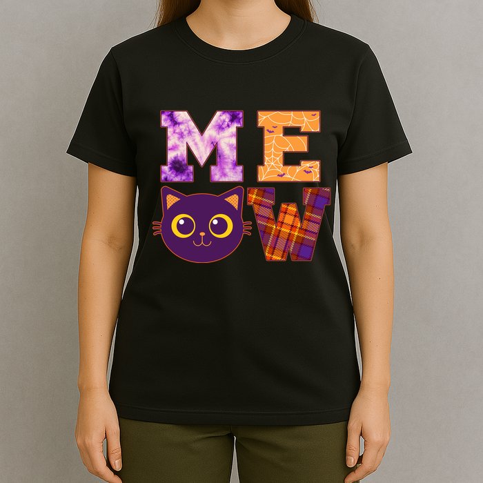 Cute Fall Halloween Cat MEOW T-Shirt