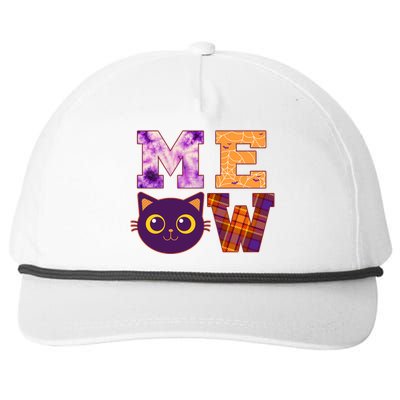 Cute Fall Halloween Cat MEOW Snapback Five-Panel Rope Hat