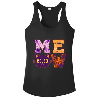 Cute Fall Halloween Cat MEOW Ladies PosiCharge Competitor Racerback Tank