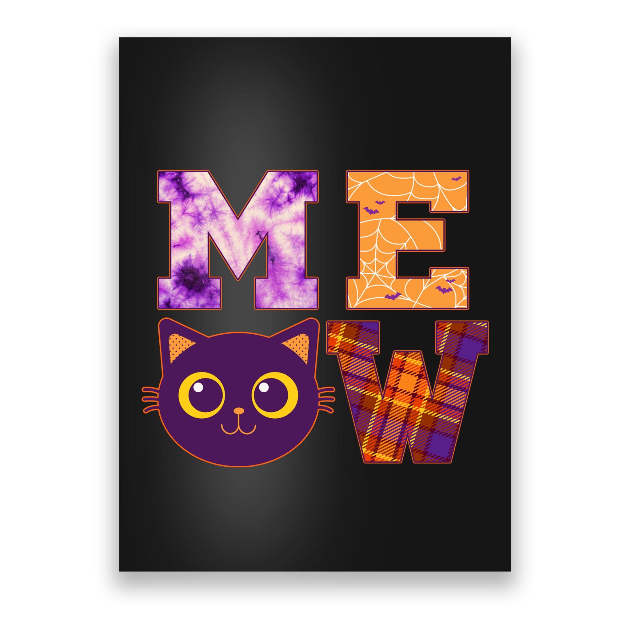Cute Fall Halloween Cat MEOW Poster