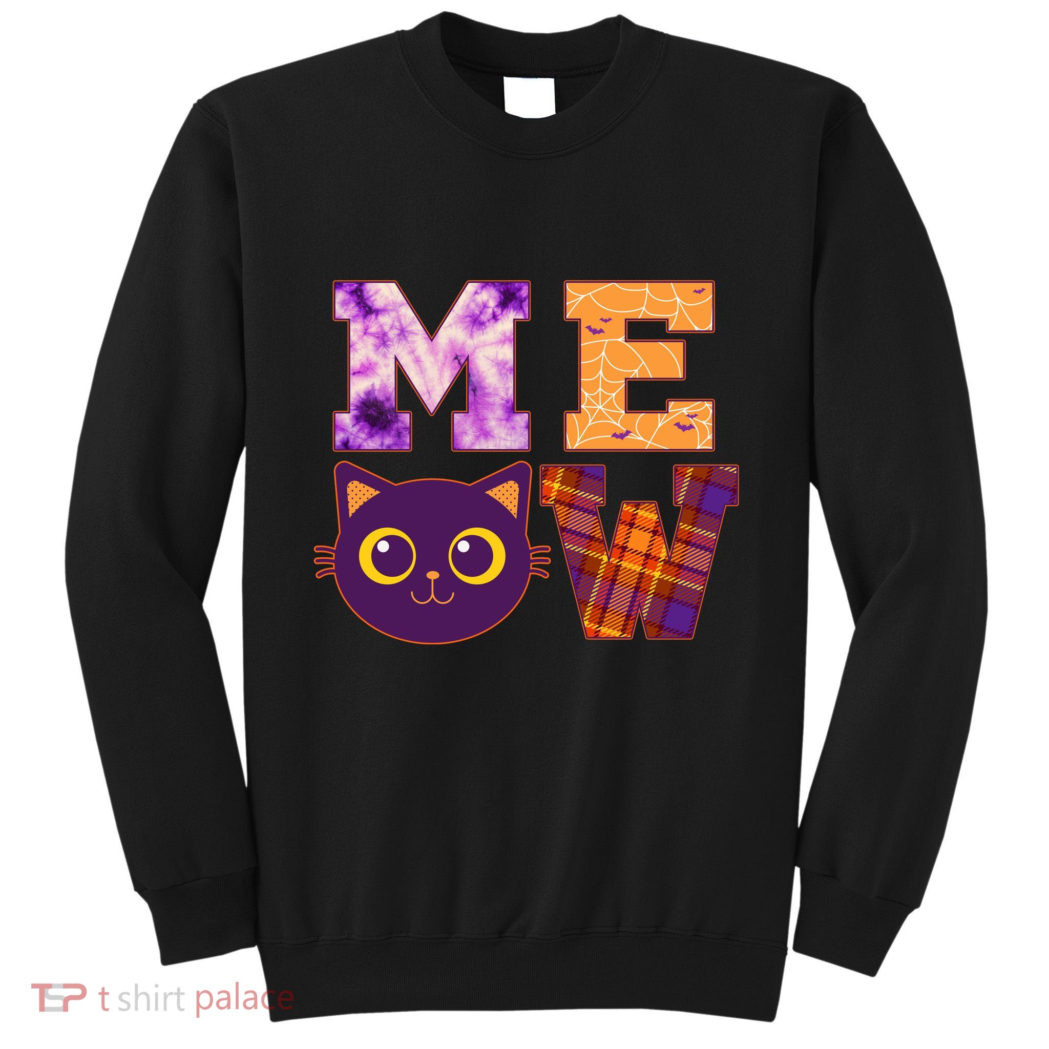Cute Fall Halloween Cat MEOW Tall Sweatshirt