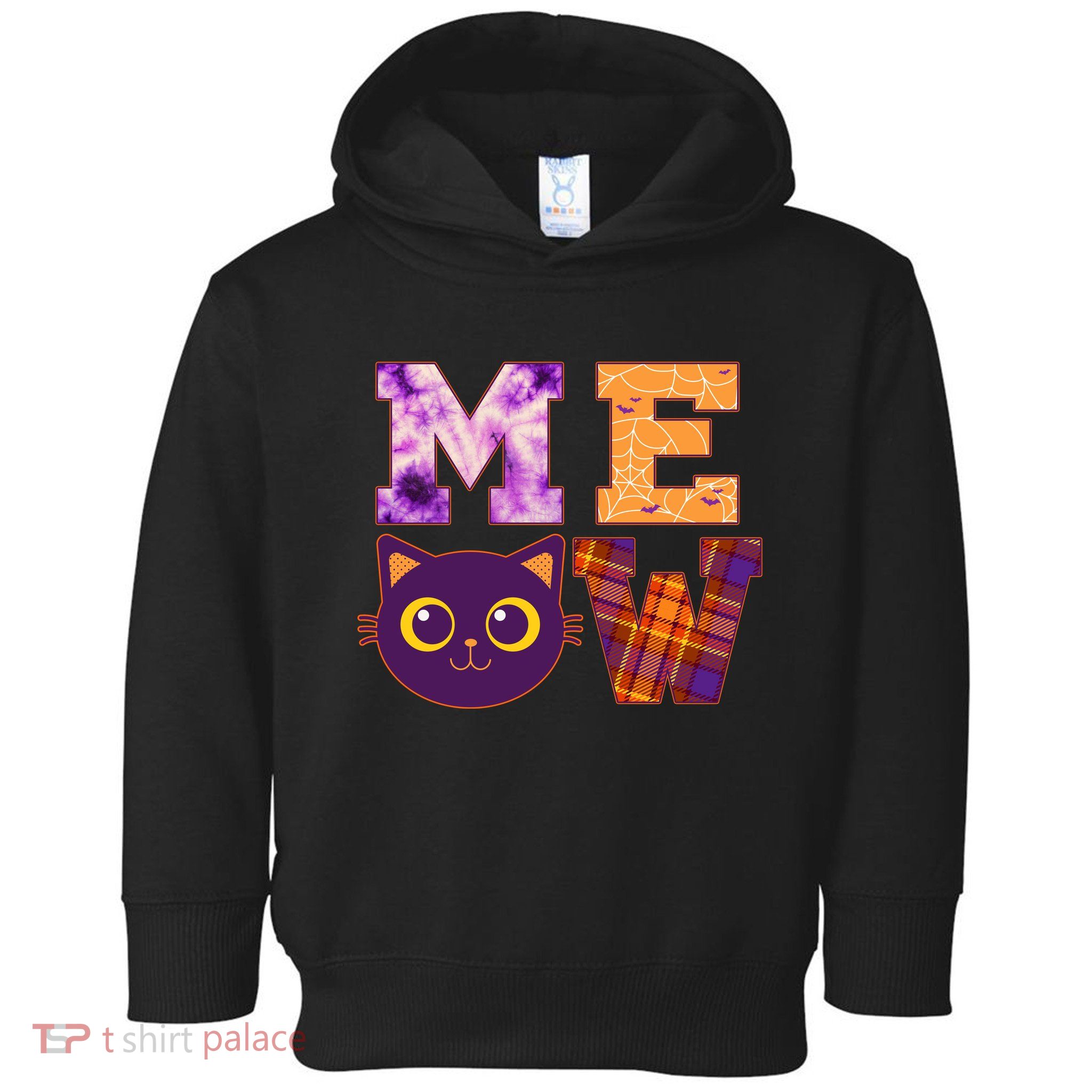 Cute Fall Halloween Cat MEOW Toddler Hoodie